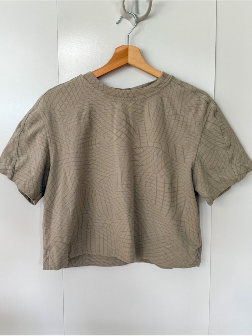 lululemon athletica Taupe Short Sleeve Boxy Crewneck Top